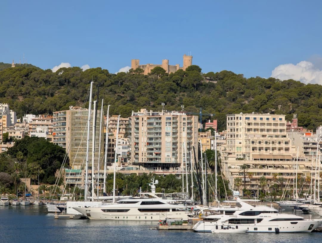 Boats moored in a Mallorca harbour
